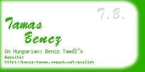 tamas bencz business card